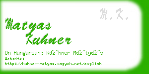 matyas kuhner business card